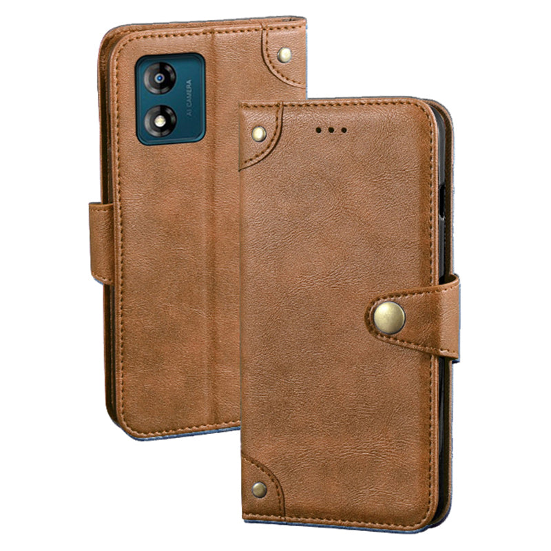 IDEWEI For Motorola Moto E13 4G PU Leather Wallet Case Anti-Drop Shockproof Phone Cover with Stand