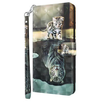 For Xiaomi 13 Lite / Civi 2 5G PU Leather Wallet Phone Case 3D Pattern Printing Phone Stand Cover with Strap