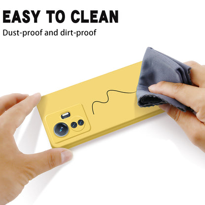 For vivo Y77 5G / Y77e 5G / iQOO Z6 Lite 5G Liquid Silicone Anti-drop Phone Case Soft Lining Protective Cover with Strap