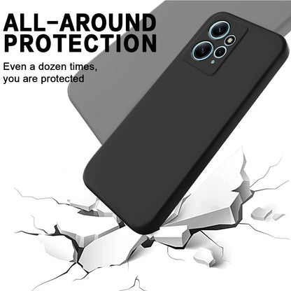 Phone Case for Xiaomi Redmi Note 12 4G , Liquid Silicone Soft Lining Drop-proof Cover with Strap