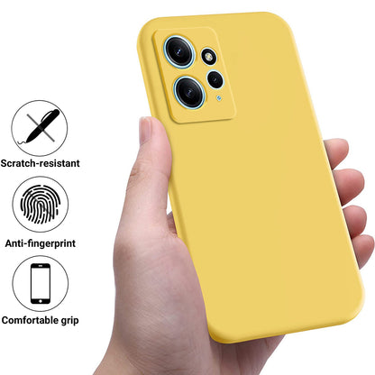 Phone Case for Xiaomi Redmi Note 12 4G , Liquid Silicone Soft Lining Drop-proof Cover with Strap