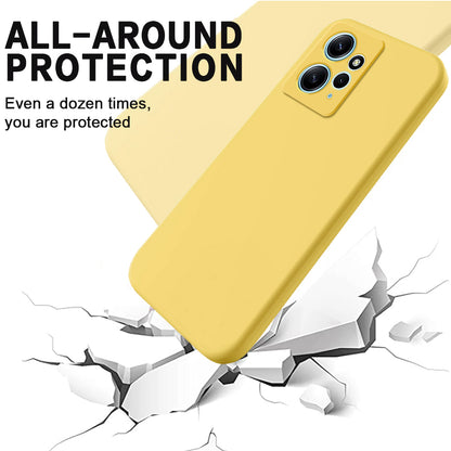 Phone Case for Xiaomi Redmi Note 12 4G , Liquid Silicone Soft Lining Drop-proof Cover with Strap