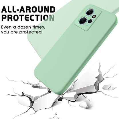 Phone Case for Xiaomi Redmi Note 12 4G , Liquid Silicone Soft Lining Drop-proof Cover with Strap