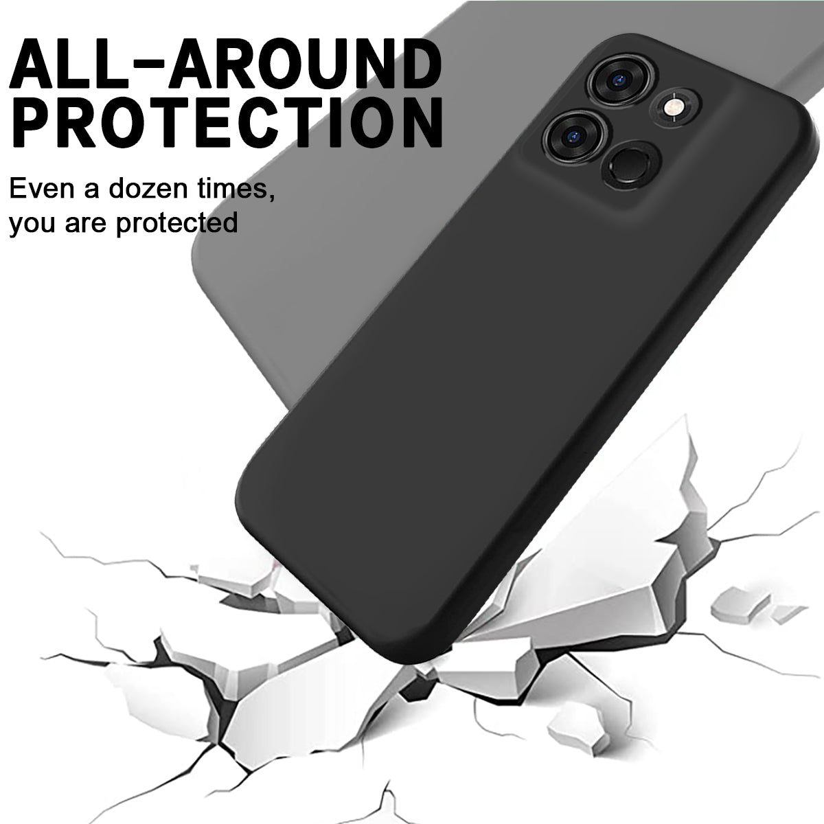 For Infinix Smart 7 4G Anti-drop Phone Back Cover Liquid Silicone Soft Lining Phone Case with Strap
