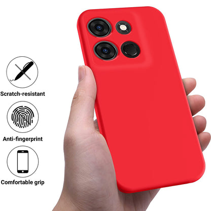For Infinix Smart 7 4G Anti-drop Phone Back Cover Liquid Silicone Soft Lining Phone Case with Strap