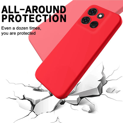 For Infinix Smart 7 4G Anti-drop Phone Back Cover Liquid Silicone Soft Lining Phone Case with Strap
