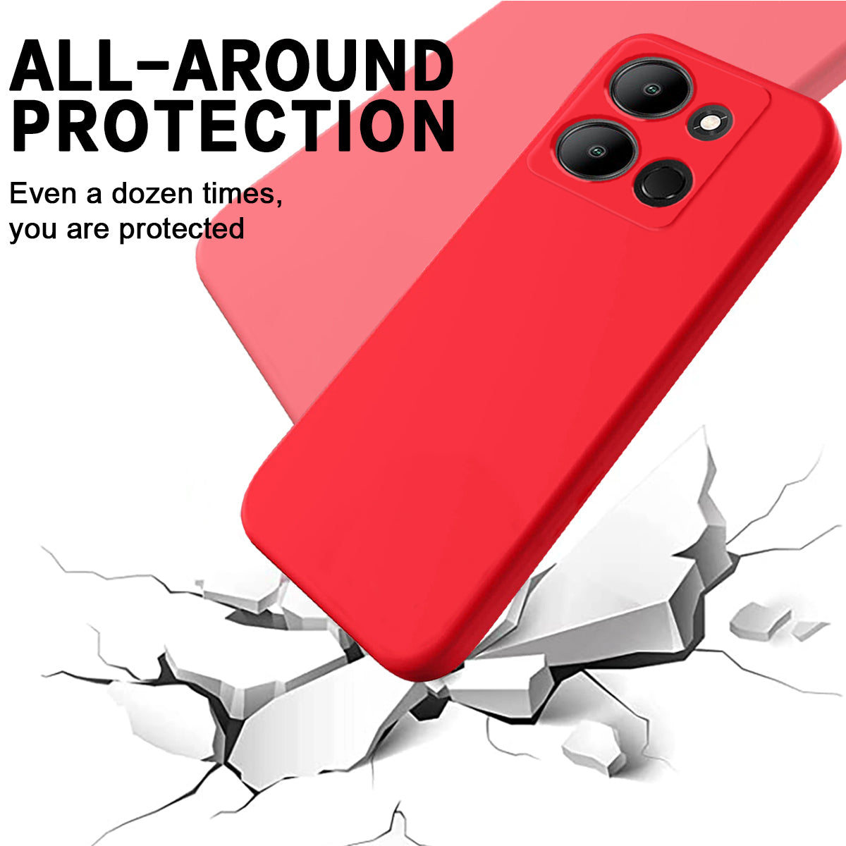 Protective Cover for Infinix Smart 7 (India) 4G , Liquid Silicone Soft Lining Phone Case with Strap