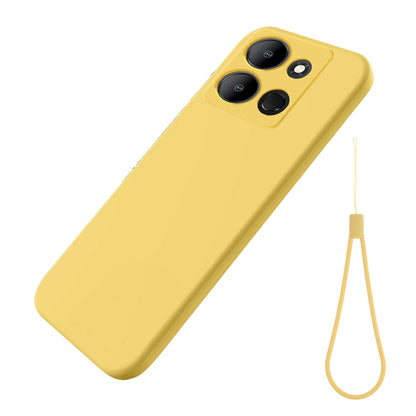 Protective Cover for Infinix Smart 7 (India) 4G , Liquid Silicone Soft Lining Phone Case with Strap