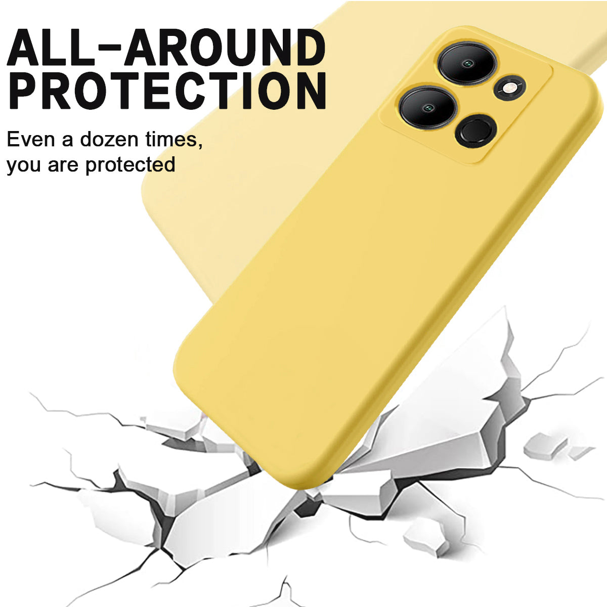 Protective Cover for Infinix Smart 7 (India) 4G , Liquid Silicone Soft Lining Phone Case with Strap