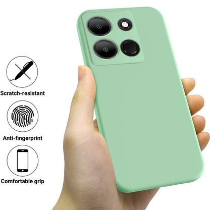 Protective Cover for Infinix Smart 7 (India) 4G , Liquid Silicone Soft Lining Phone Case with Strap
