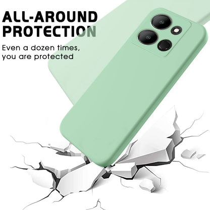 Protective Cover for Infinix Smart 7 (India) 4G , Liquid Silicone Soft Lining Phone Case with Strap
