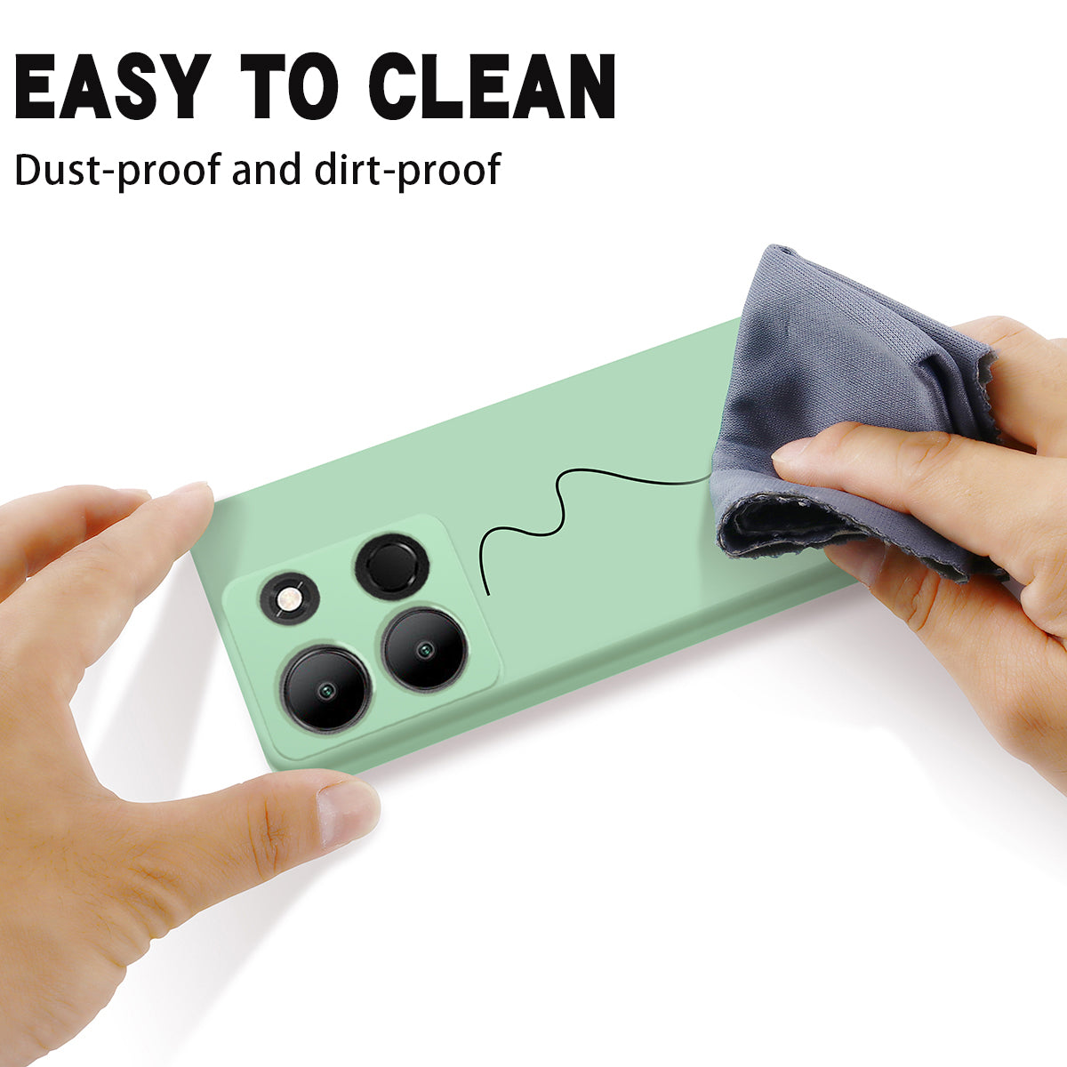 Protective Cover for Infinix Smart 7 (India) 4G , Liquid Silicone Soft Lining Phone Case with Strap