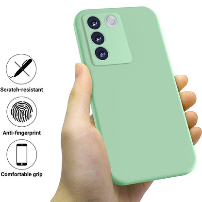 For vivo V27 / V27 Pro / S16 / S16 Pro 5G Liquid Silicone Back Cover Soft Lining Anti-Scratch Phone Case with Strap