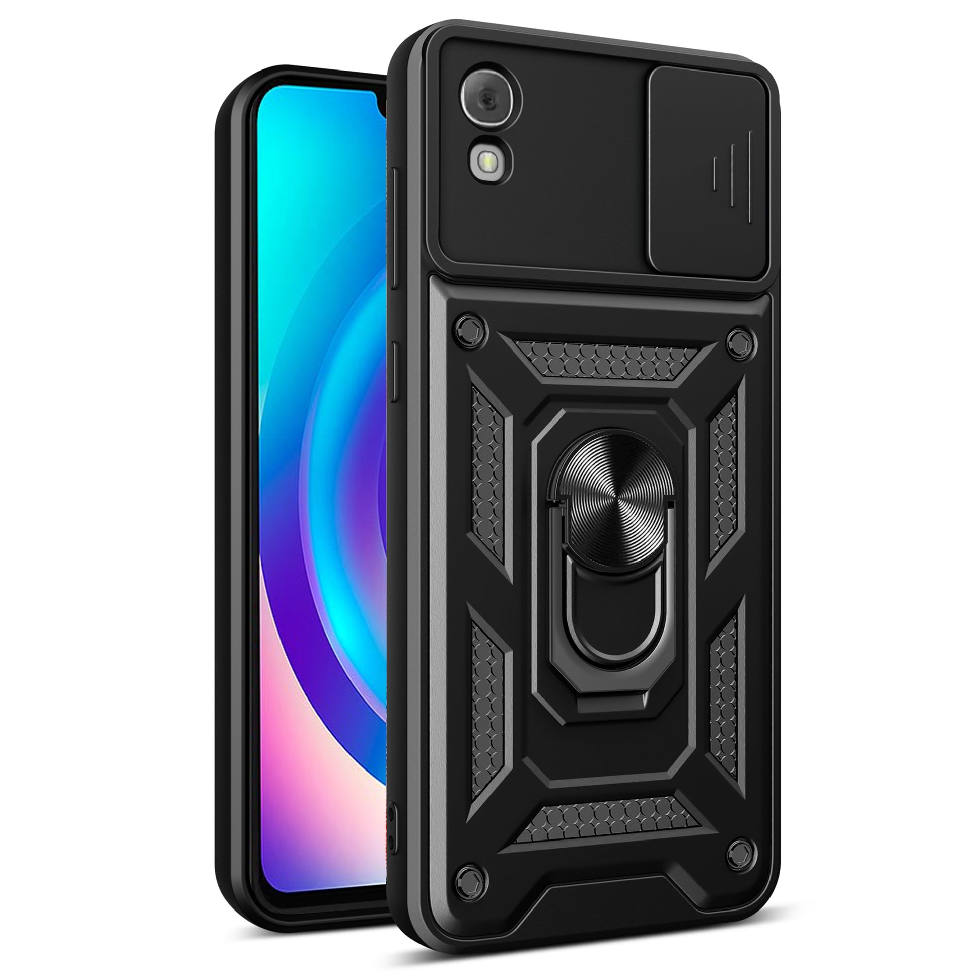 Anti-Scratch Kickstand PC+TPU Phone Case for TCL 30 Z Slide Lens Protection Cover