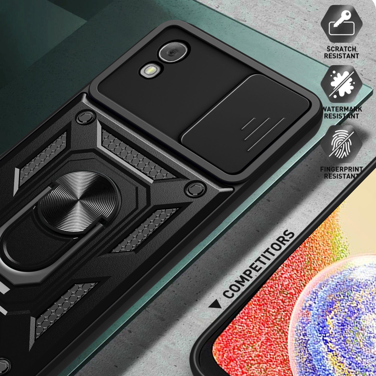 Anti-Scratch Kickstand PC+TPU Phone Case for TCL 30 Z Slide Lens Protection Cover