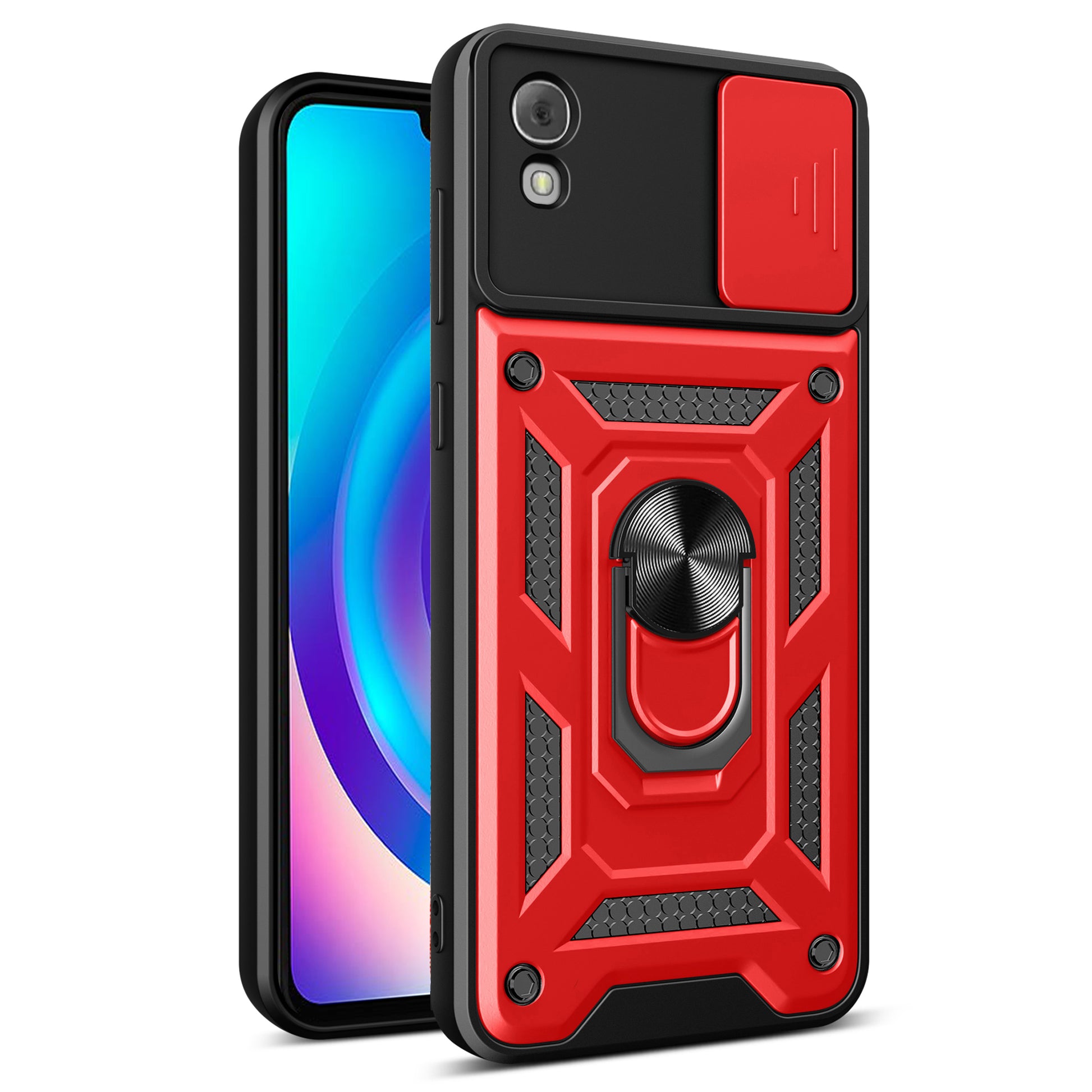 Anti-Scratch Kickstand PC+TPU Phone Case for TCL 30 Z Slide Lens Protection Cover