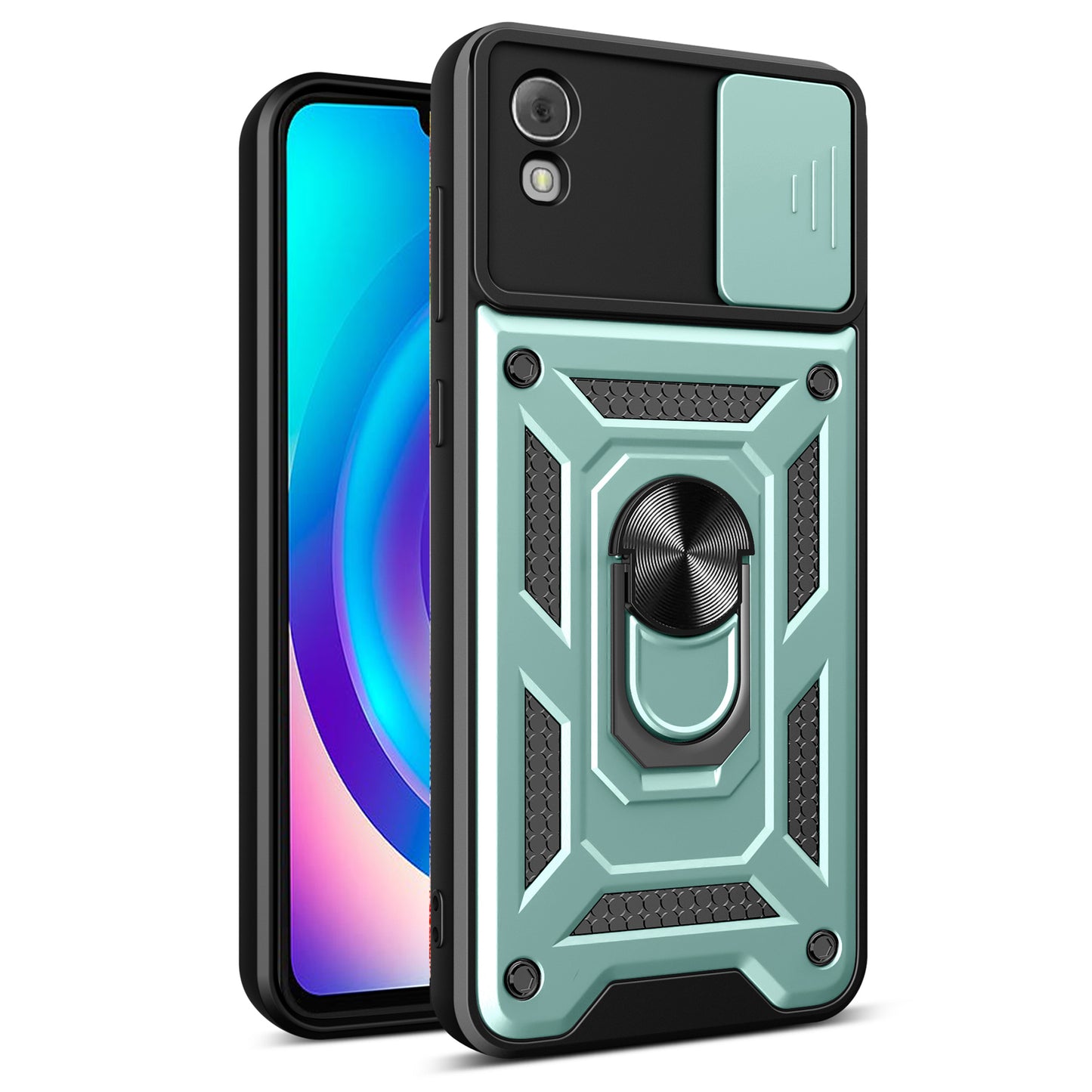 Anti-Scratch Kickstand PC+TPU Phone Case for TCL 30 Z Slide Lens Protection Cover