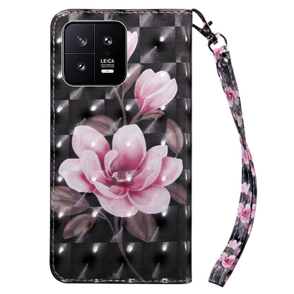 For Xiaomi 13 5G PU Leather Wallet Phone Case 3D Pattern Printing Phone Cover with Strap