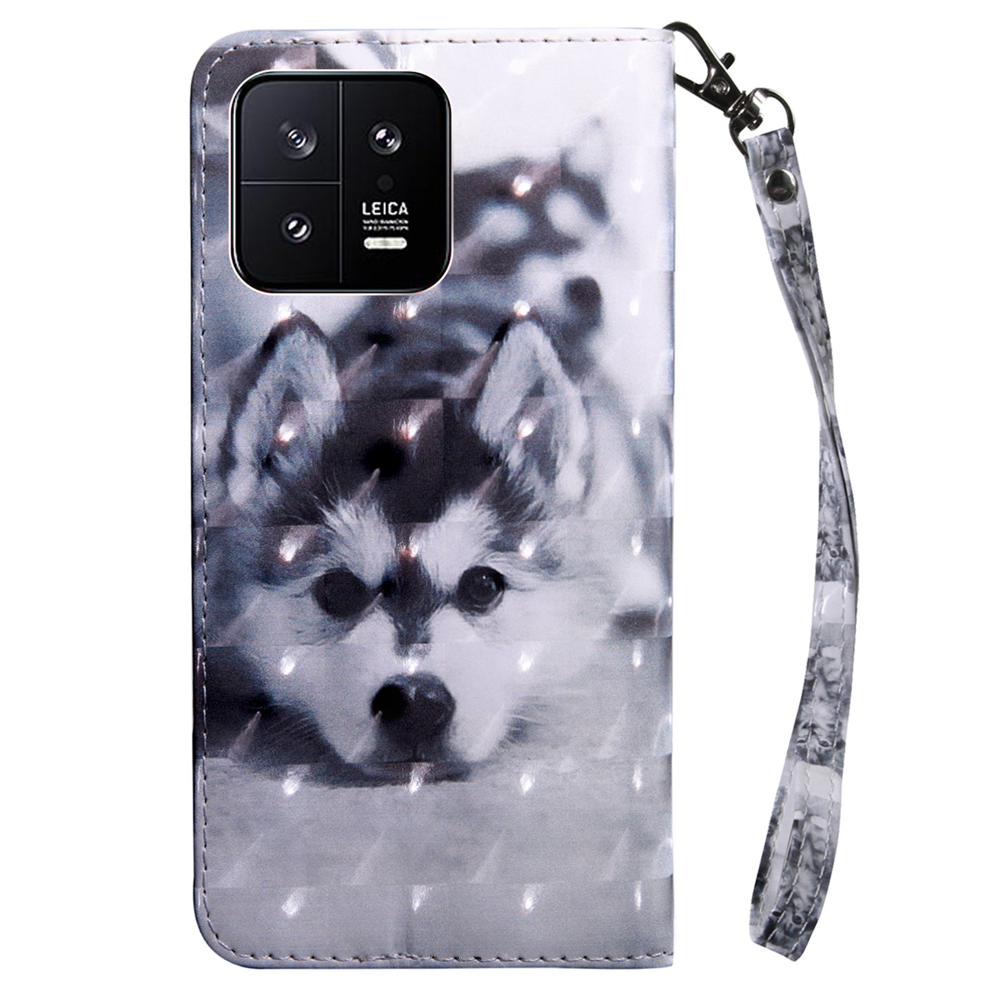For Xiaomi 13 5G PU Leather Wallet Phone Case 3D Pattern Printing Phone Cover with Strap