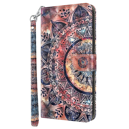 3D Pattern Printing Phone Case for Xiaomi 13 Pro 5G PU Leather Wallet Cover Anti-Drop Phone Shell with Strap