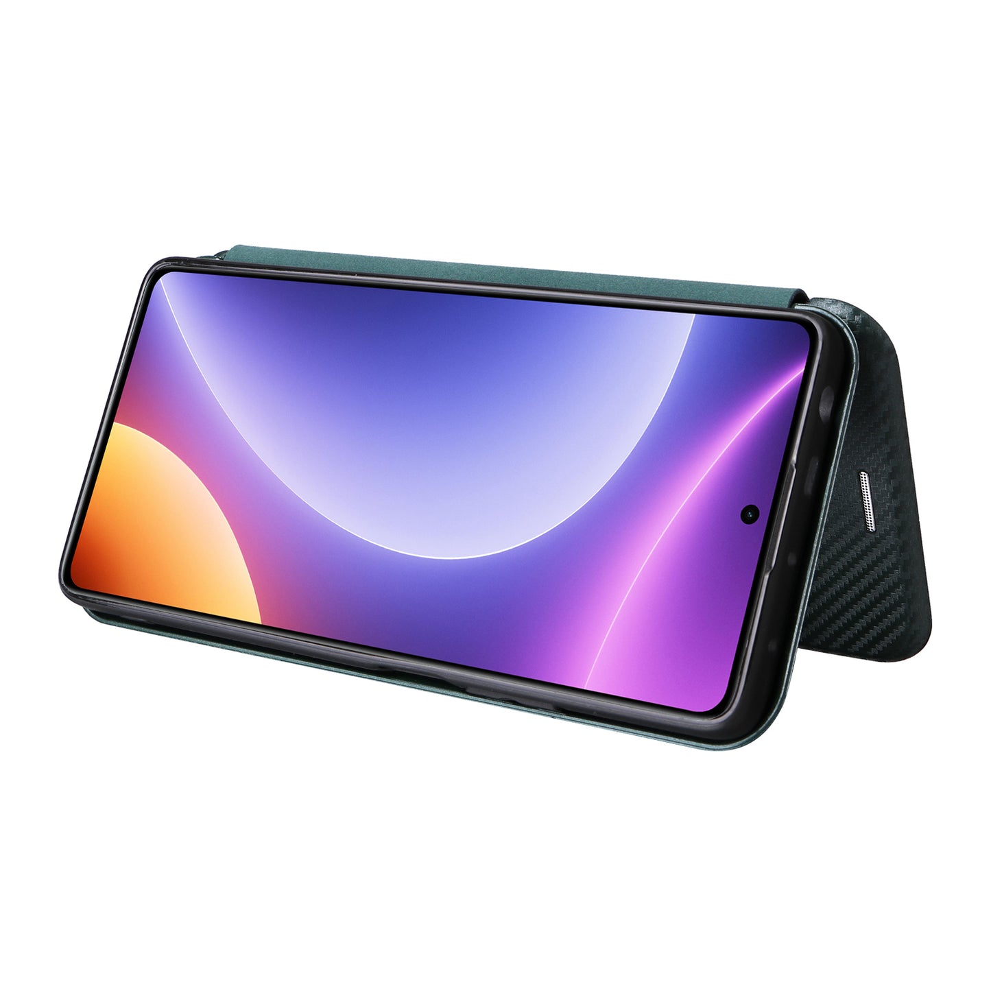 For Xiaomi Redmi Note 12 Turbo / Poco F5 5G Carbon Fiber Texture Leather Case Flip Stand Cell Phone Cover