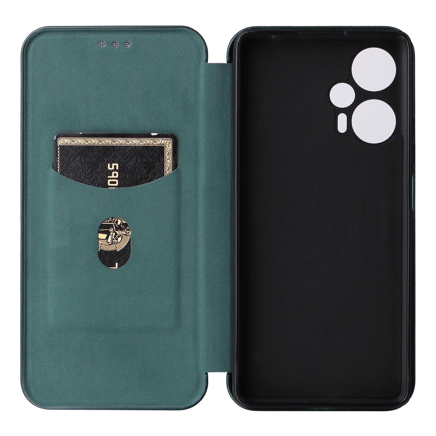 For Xiaomi Redmi Note 12 Turbo / Poco F5 5G Carbon Fiber Texture Leather Case Flip Stand Cell Phone Cover