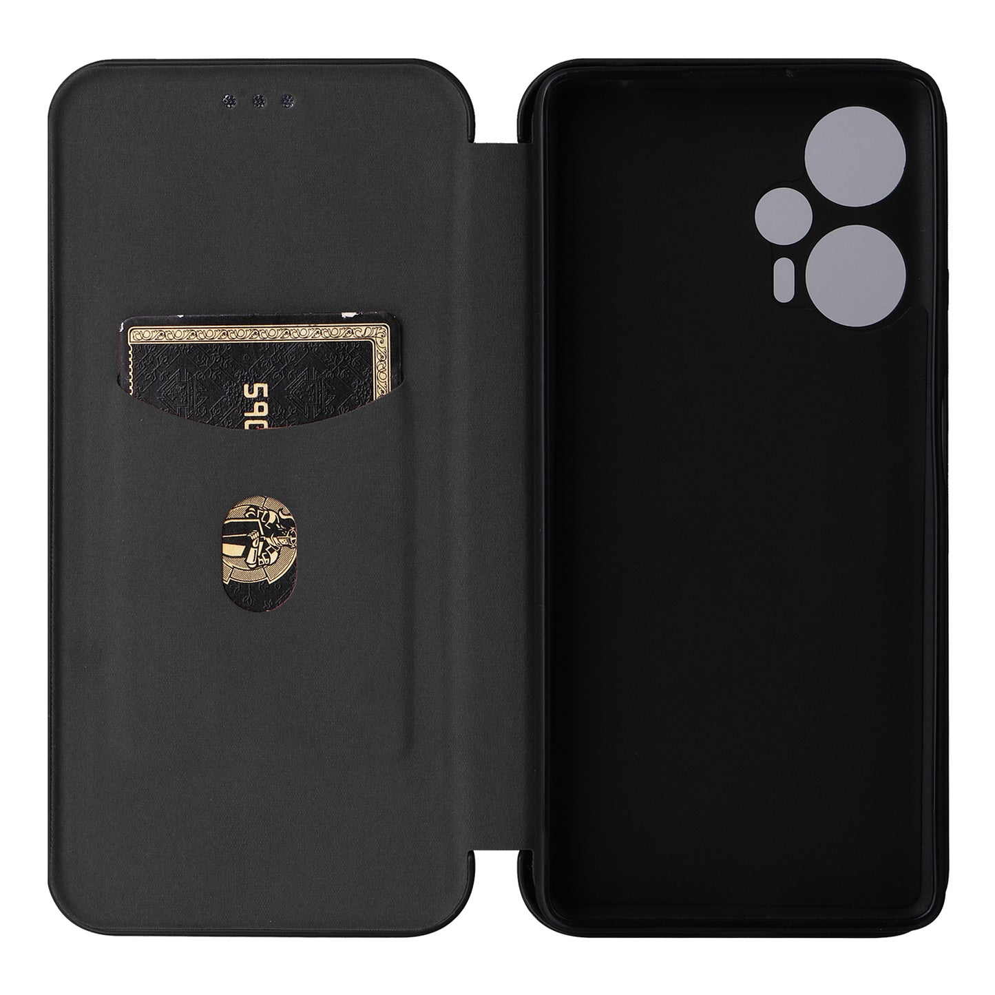 For Xiaomi Redmi Note 12 Turbo / Poco F5 5G Carbon Fiber Texture Leather Case Flip Stand Cell Phone Cover