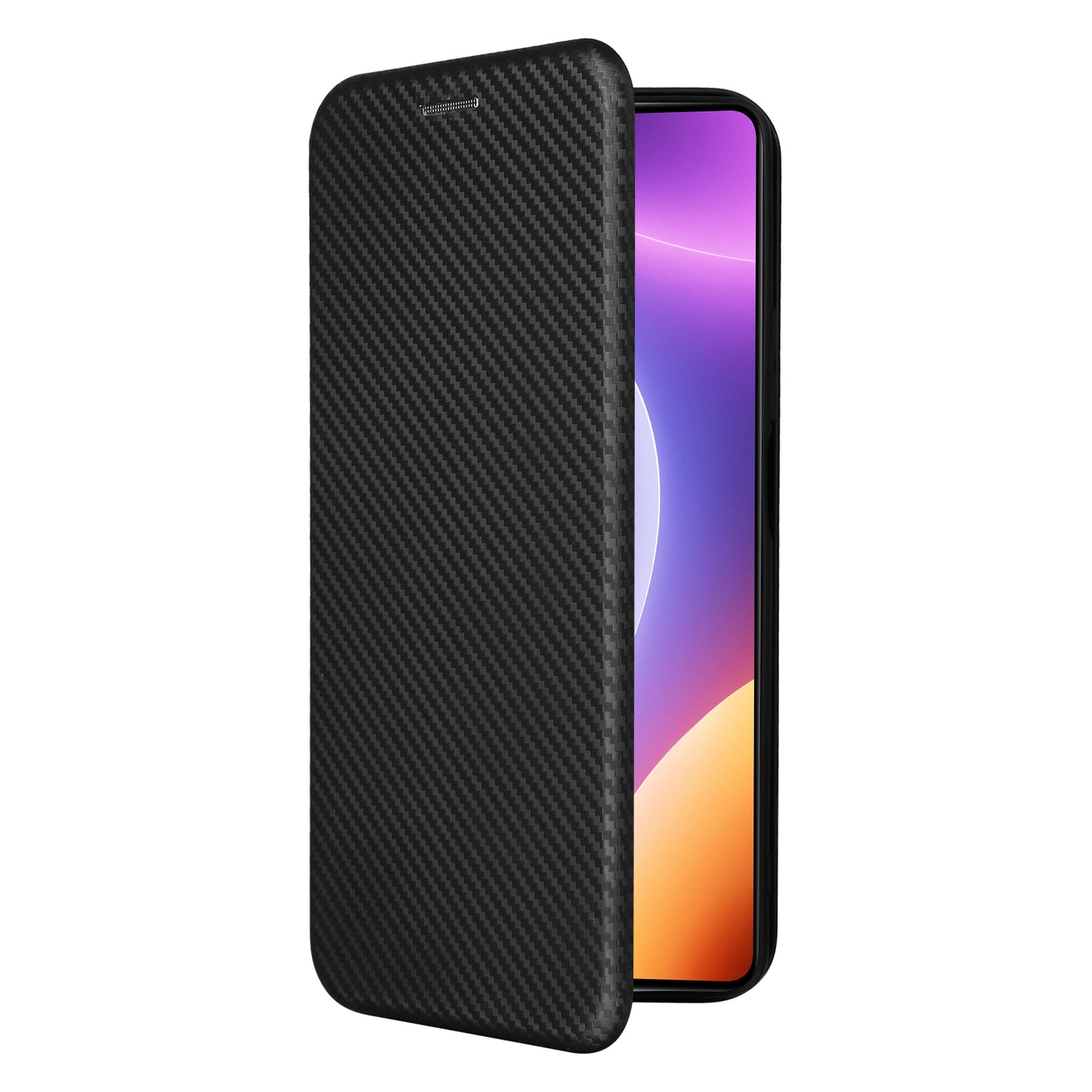 For Xiaomi Redmi Note 12 Turbo / Poco F5 5G Carbon Fiber Texture Leather Case Flip Stand Cell Phone Cover