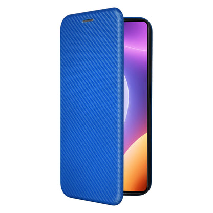 For Xiaomi Redmi Note 12 Turbo / Poco F5 5G Carbon Fiber Texture Leather Case Flip Stand Cell Phone Cover