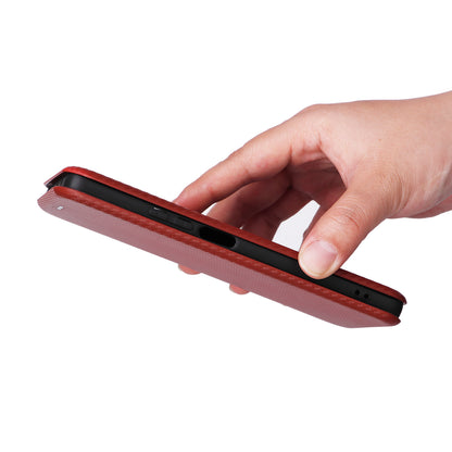 For Xiaomi Redmi Note 12 Turbo / Poco F5 5G Carbon Fiber Texture Leather Case Flip Stand Cell Phone Cover