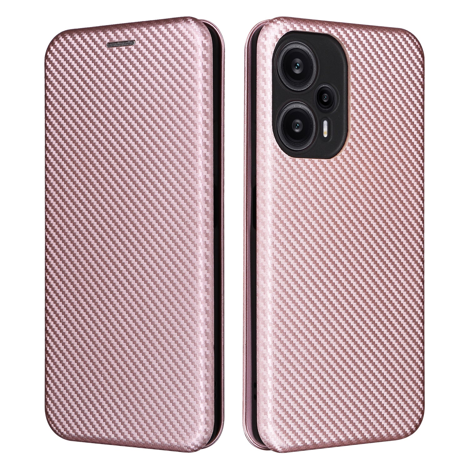 For Xiaomi Redmi Note 12 Turbo / Poco F5 5G Carbon Fiber Texture Leather Case Flip Stand Cell Phone Cover