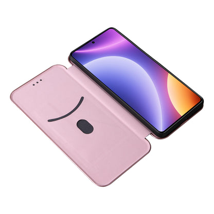 For Xiaomi Redmi Note 12 Turbo / Poco F5 5G Carbon Fiber Texture Leather Case Flip Stand Cell Phone Cover