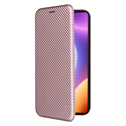 For Xiaomi Redmi Note 12 Turbo / Poco F5 5G Carbon Fiber Texture Leather Case Flip Stand Cell Phone Cover