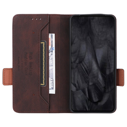 For Google Pixel 8 Pro Anti-scratch Wallet Stand Cover Hardware Decor PU Leather Phone Case