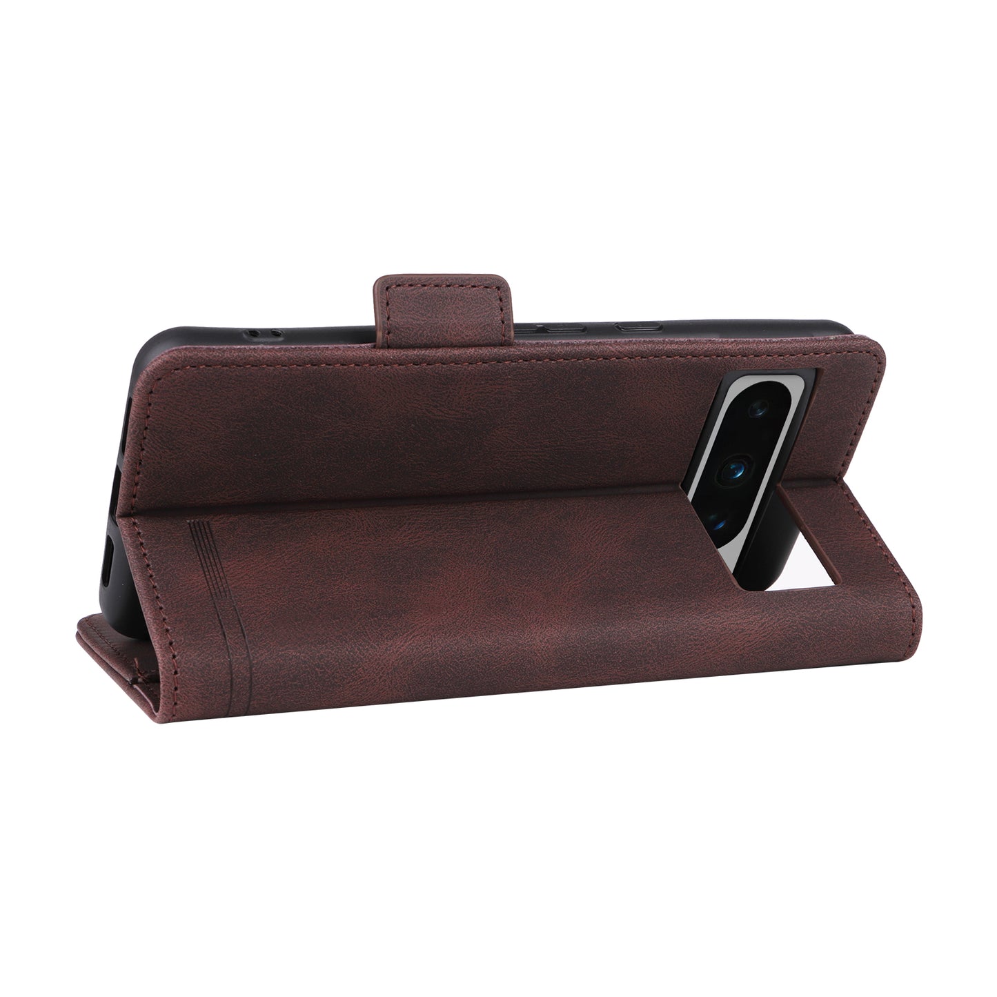 For Google Pixel 8 Pro Anti-scratch Wallet Stand Cover Hardware Decor PU Leather Phone Case