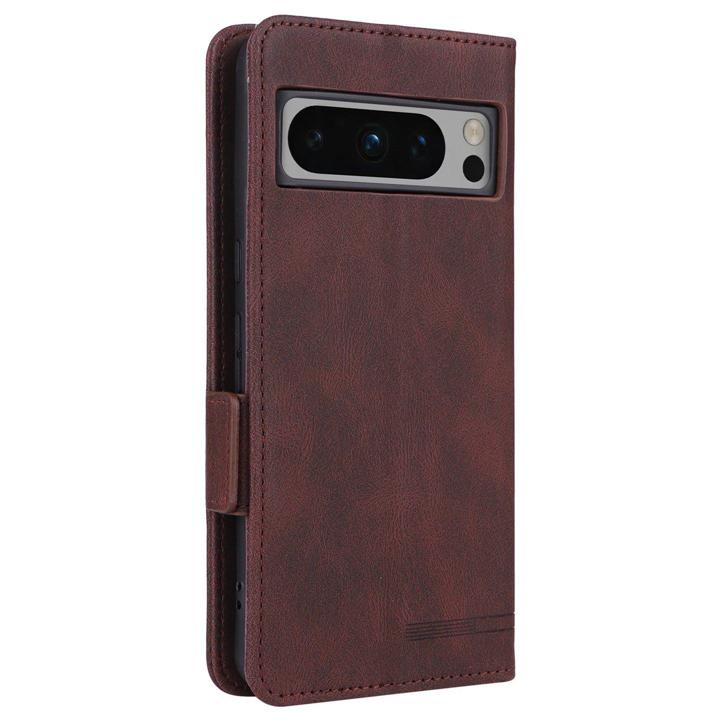 For Google Pixel 8 Pro Anti-scratch Wallet Stand Cover Hardware Decor PU Leather Phone Case