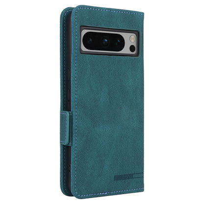 For Google Pixel 8 Pro Anti-scratch Wallet Stand Cover Hardware Decor PU Leather Phone Case