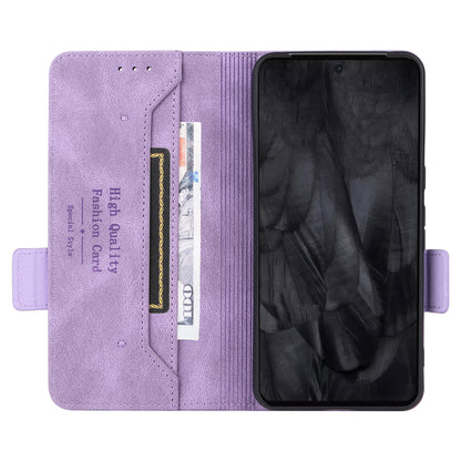 For Google Pixel 8 Pro Anti-scratch Wallet Stand Cover Hardware Decor PU Leather Phone Case