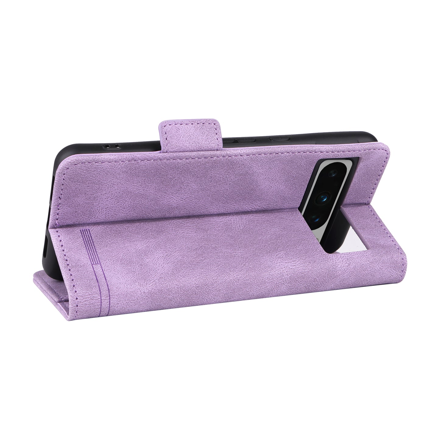 For Google Pixel 8 Pro Anti-scratch Wallet Stand Cover Hardware Decor PU Leather Phone Case