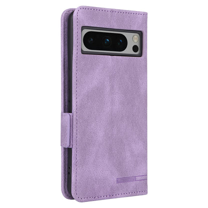 For Google Pixel 8 Pro Anti-scratch Wallet Stand Cover Hardware Decor PU Leather Phone Case