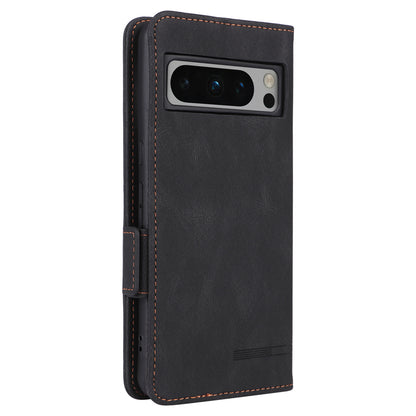 For Google Pixel 8 Pro Anti-scratch Wallet Stand Cover Hardware Decor PU Leather Phone Case