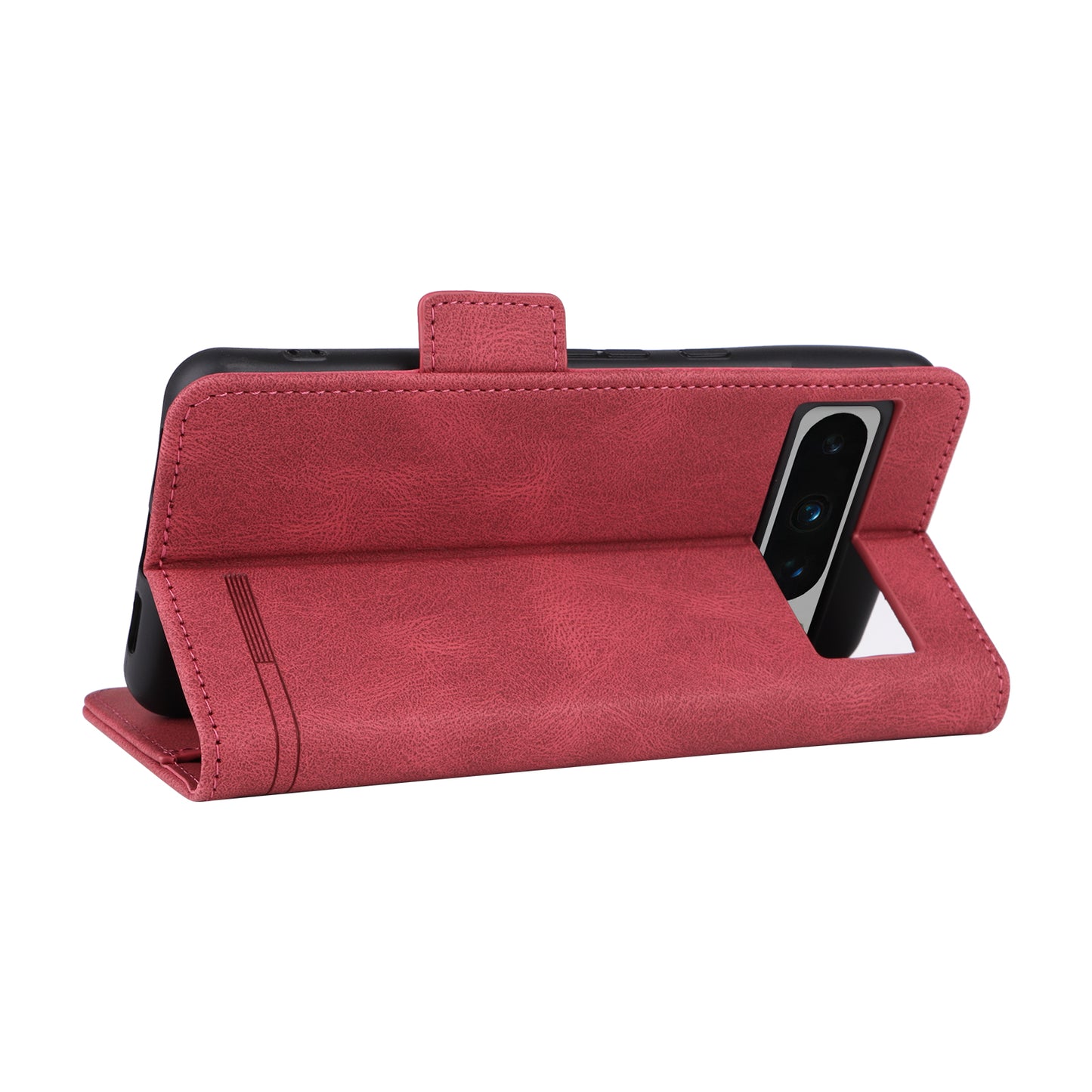 For Google Pixel 8 Pro Anti-scratch Wallet Stand Cover Hardware Decor PU Leather Phone Case