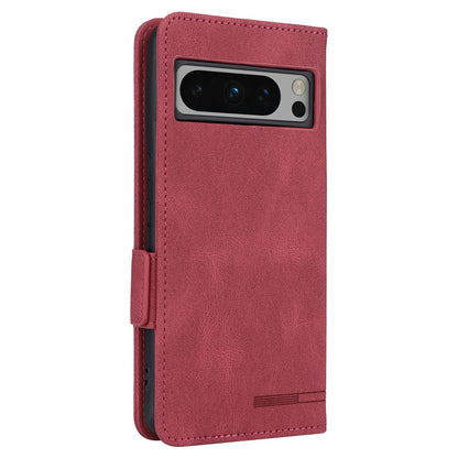 For Google Pixel 8 Pro Anti-scratch Wallet Stand Cover Hardware Decor PU Leather Phone Case