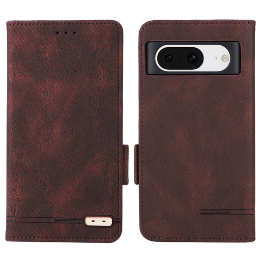 For Google Pixel 8 Hardware Decor PU Leather Phone Case Wallet Stand Phone Cover