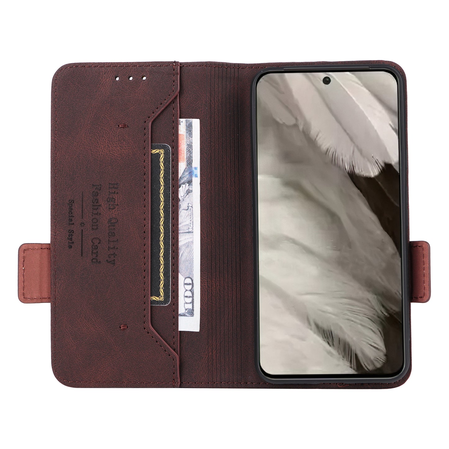 For Google Pixel 8 Hardware Decor PU Leather Phone Case Wallet Stand Phone Cover