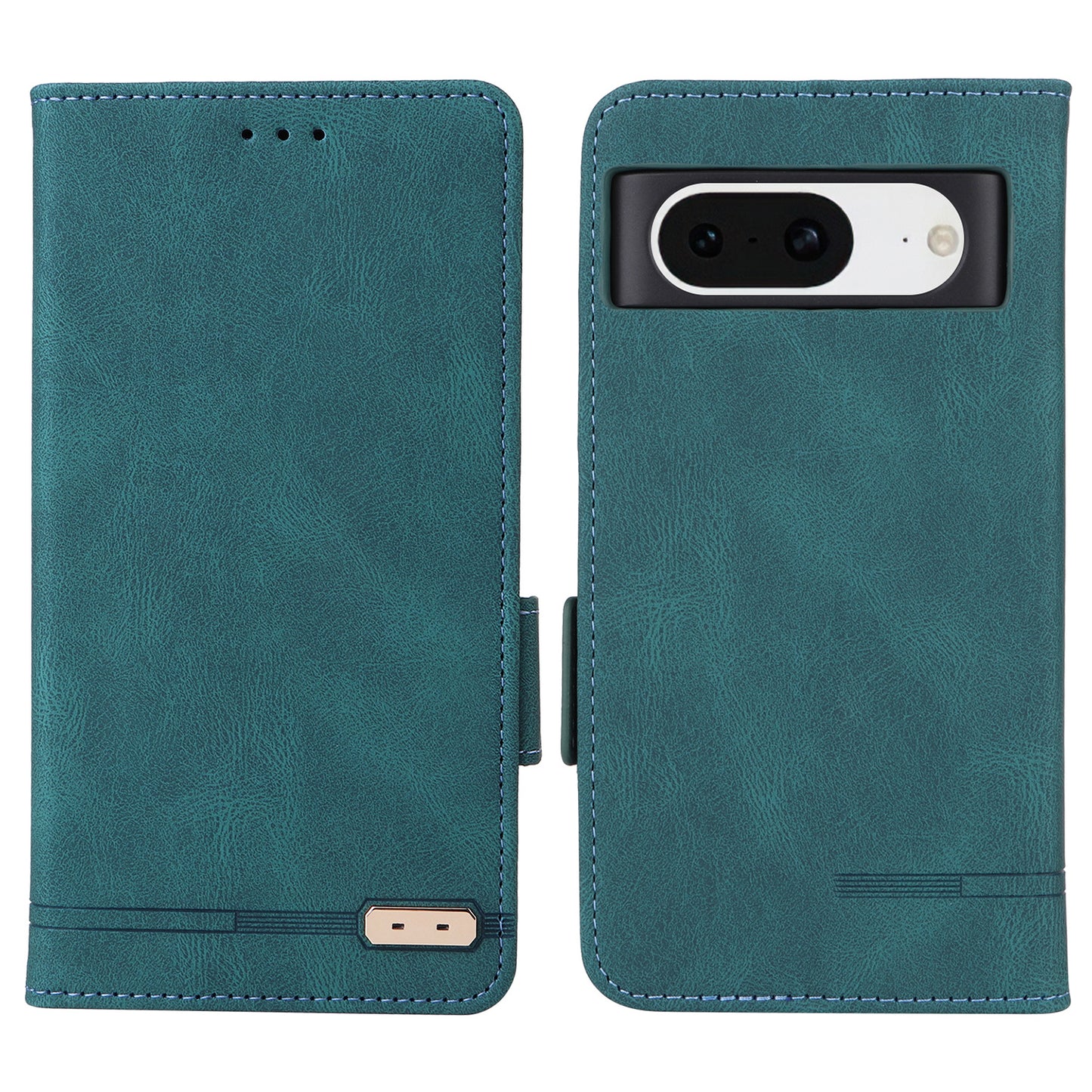 For Google Pixel 8 Hardware Decor PU Leather Phone Case Wallet Stand Phone Cover