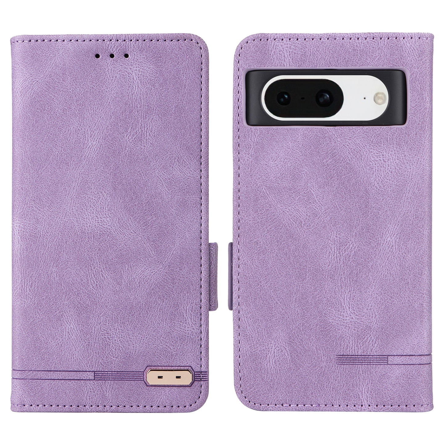 For Google Pixel 8 Hardware Decor PU Leather Phone Case Wallet Stand Phone Cover