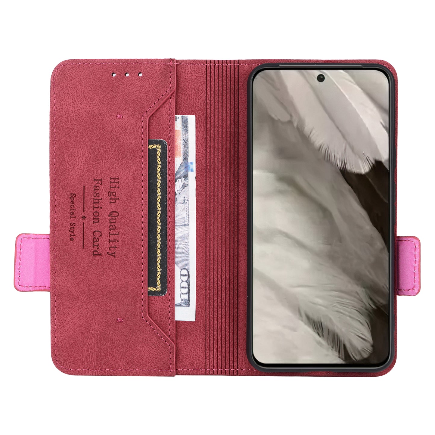 For Google Pixel 8 Hardware Decor PU Leather Phone Case Wallet Stand Phone Cover