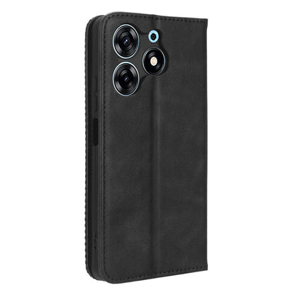 For Tecno Spark 10 Pro K17 Retro PU Leather Cover Stand Wallet Flip Folio Phone Case