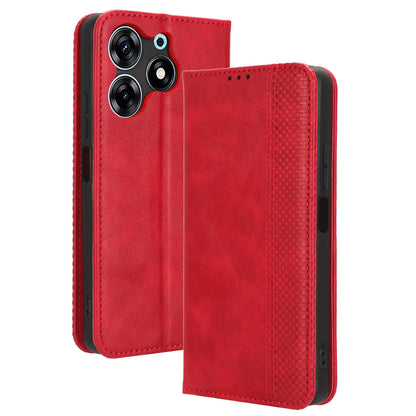 For Tecno Spark 10 Pro K17 Retro PU Leather Cover Stand Wallet Flip Folio Phone Case